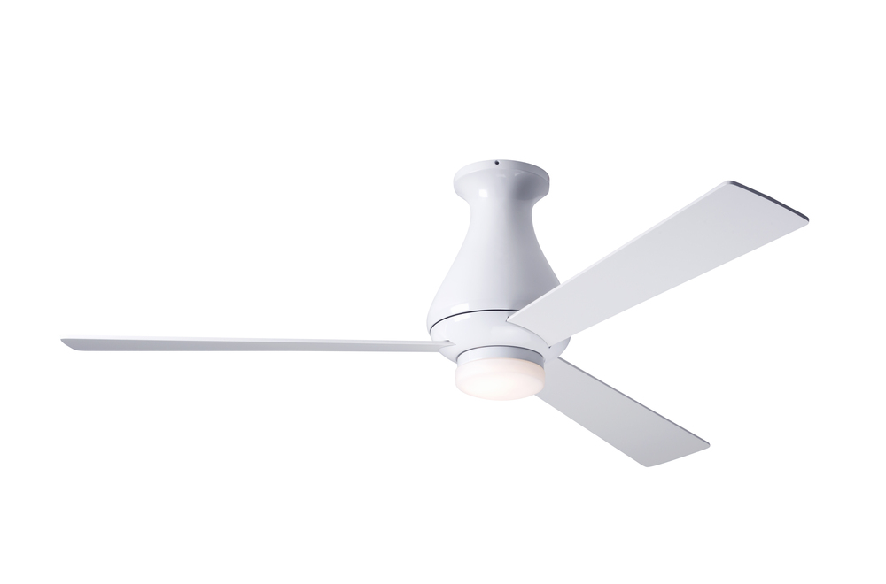 Altus Flush Fan; Gloss White Finish; 52" White Blades; 17W LED; Fan Speed and Light Control