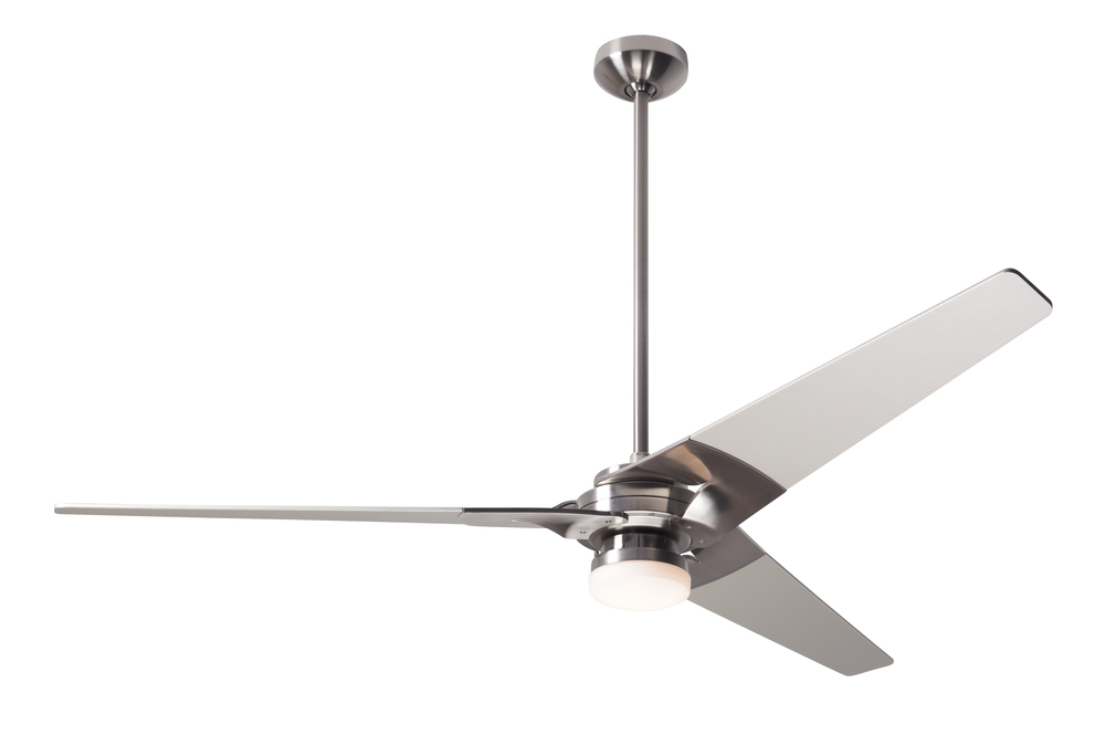 Torsion Fan; Bright Nickel Finish; 62" Graywash Blades; 17W LED; Fan Speed and Light Control