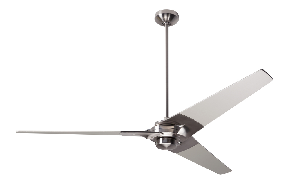 Torsion Fan; Bright Nickel Finish; 62" Graywash Blades; No Light; Fan Speed and Light Control
