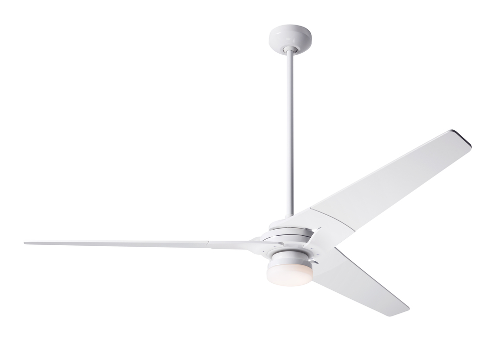 Torsion Fan; Gloss White Finish; 62" Whitewash Blades; 17W LED; Fan Speed and Light Control