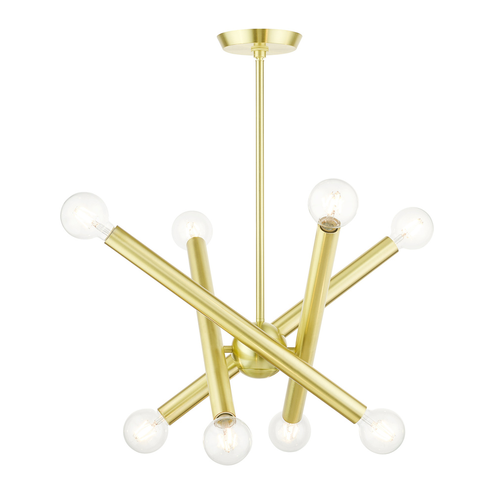 8 Lt Satin Brass Chandelier