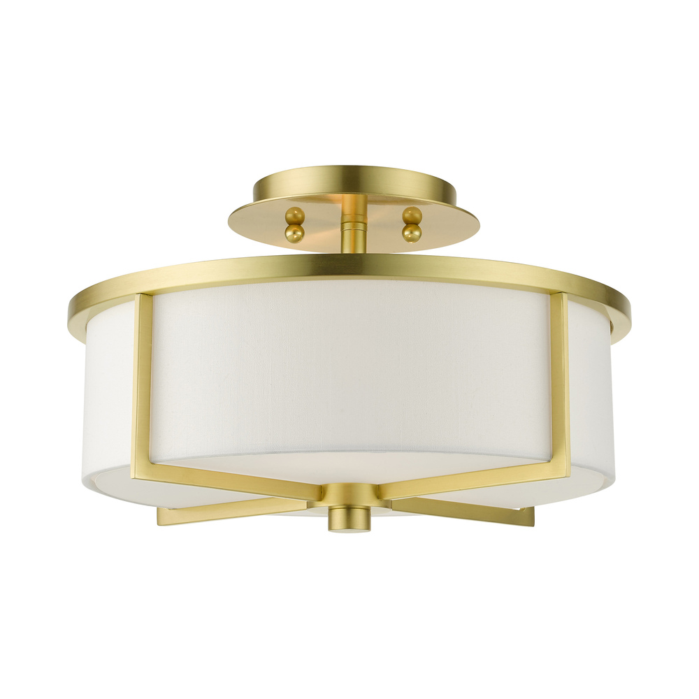 2 Lt Satin Brass Semi Flush