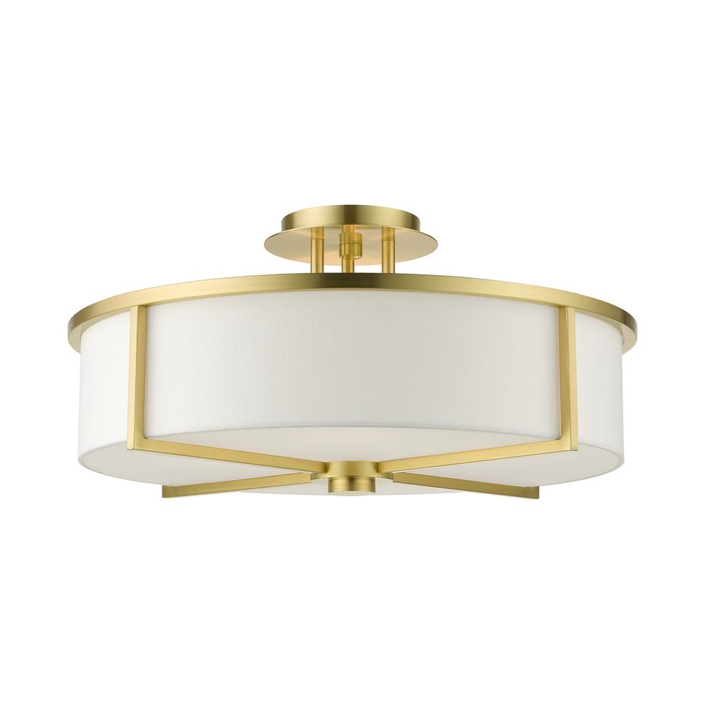 4 Lt Satin Brass Semi Flush