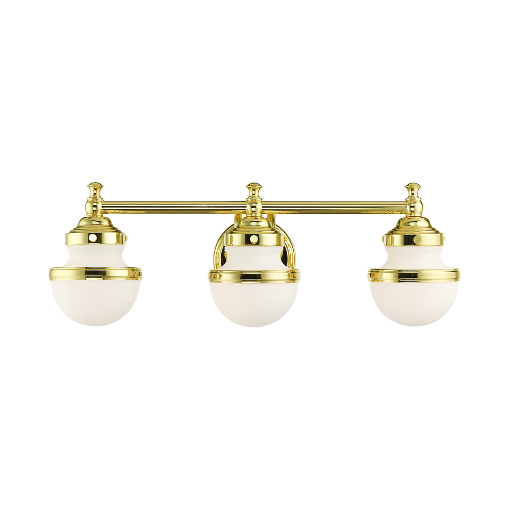 3 Lt Polished Brass Bath Vanity