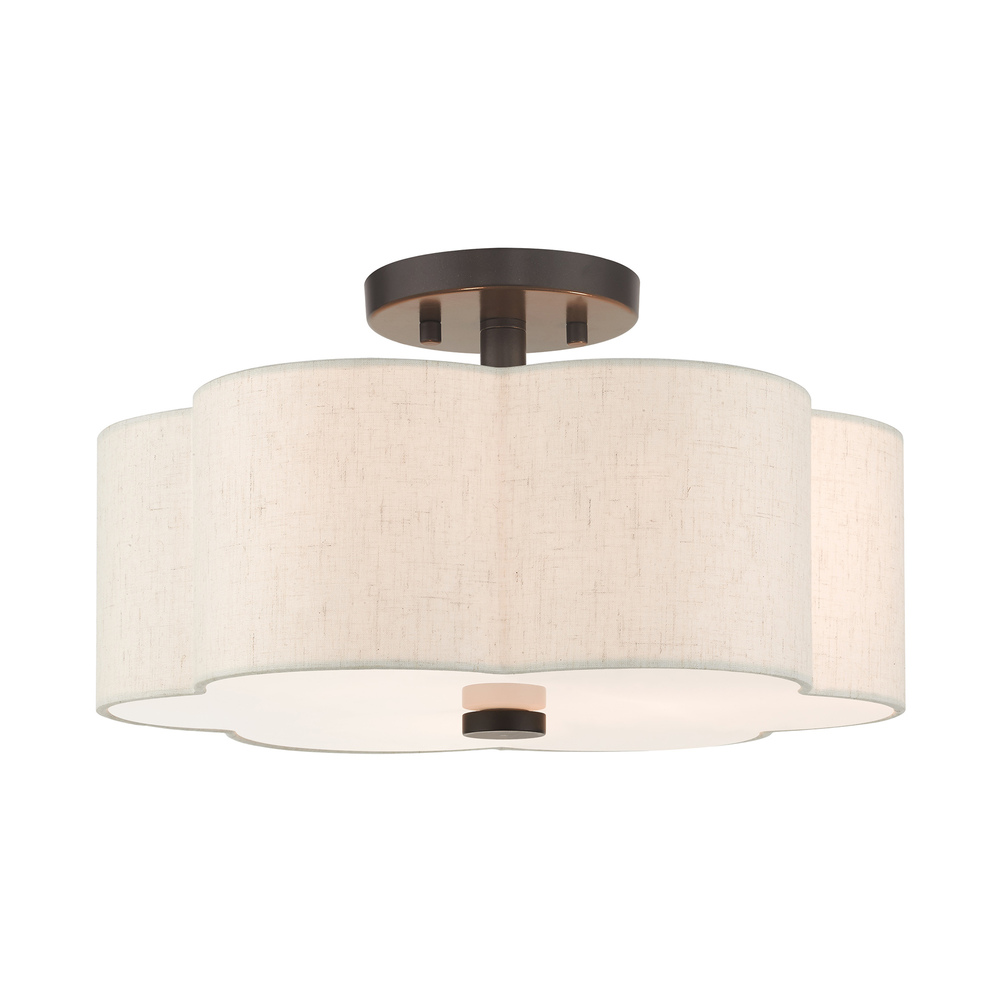 3 Lt English Bronze Semi Flush