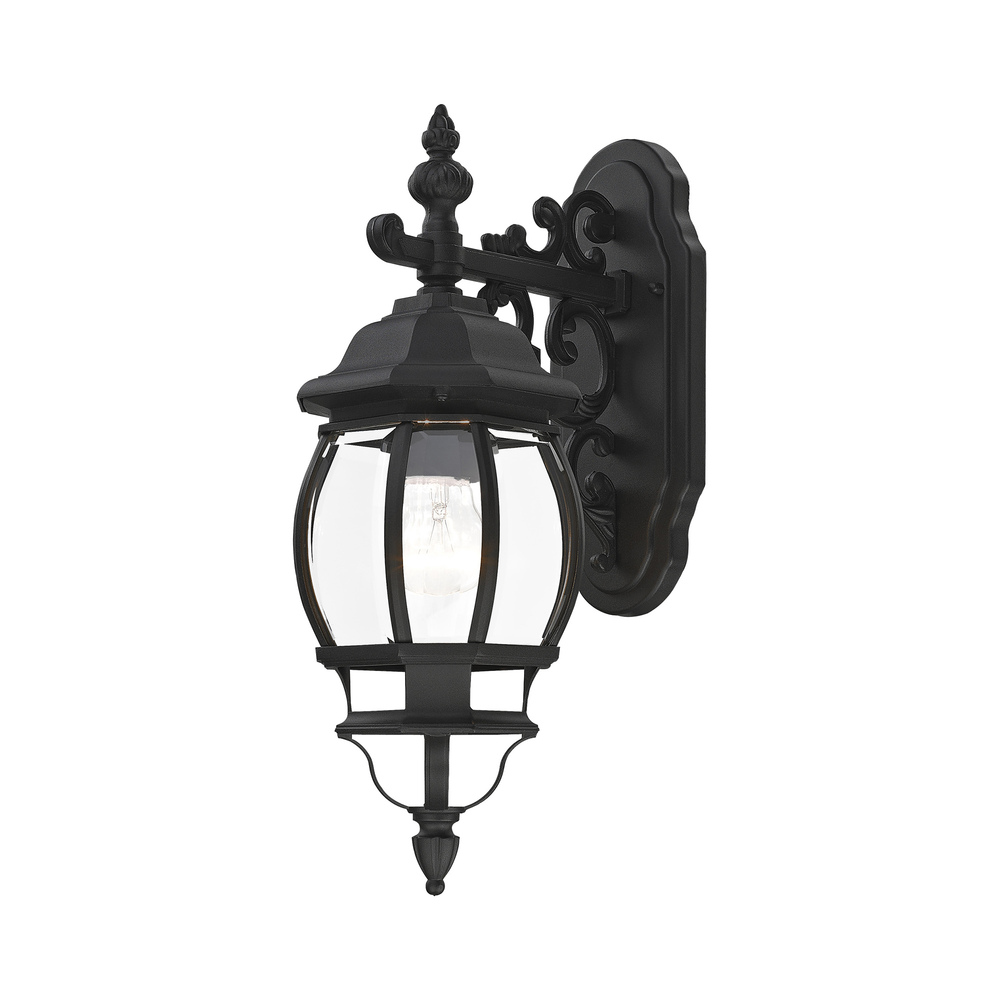 1 Lt Textured Black Outdoor Wall Lantern