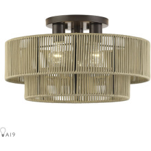 Livex Lighting 53144-92 - 3 Light English Bronze Large Semi-Flush