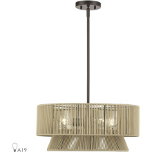 Livex Lighting 53164-92 - 4 Light English Bronze Pendant Chandelier