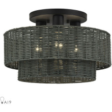 Livex Lighting 60118-04 - 3 Light Black Large Semi-Flush