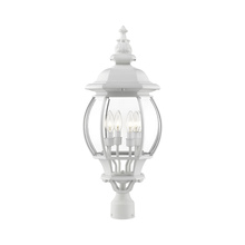 Livex Lighting 7703-13 - 4 Lt Textured White Outdoor Post Top Lantern