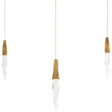 Schonbek Beyond BPD13203L-AB - Kindjal 3 Light 120-277V Multi-Light Pendant (Linear Canopy) in Aged Brass with Clear Optic Crysta