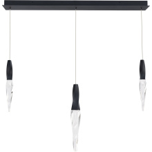 Schonbek Beyond BPD13203L-BK - Kindjal 3 Light 120-277V Multi-Light Pendant (Linear Canopy) in Black with Clear Optic Crystal