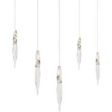 Schonbek Beyond BPD13205L-PN - Kindjal 5 Light 120-277V Multi-Light Pendant (Linear Canopy) in Polished Nickel with Clear Optic C