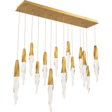 Schonbek Beyond BPD13214L-AB - Kindjal 14 Light 120-277V Multi-Light Pendant (Linear Canopy) in Aged Brass with Clear Optic Cryst