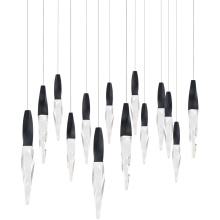 Schonbek Beyond BPD13214L-BK - Kindjal 14 Light 120-277V Multi-Light Pendant (Linear Canopy) in Black with Clear Optic Crystal