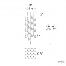 Schonbek Beyond BPD21225S-PN - Hibiscus 25 Light 120-277V Multi-Light Pendant (Square Canopy) in Polished Nickel with Clear Optic