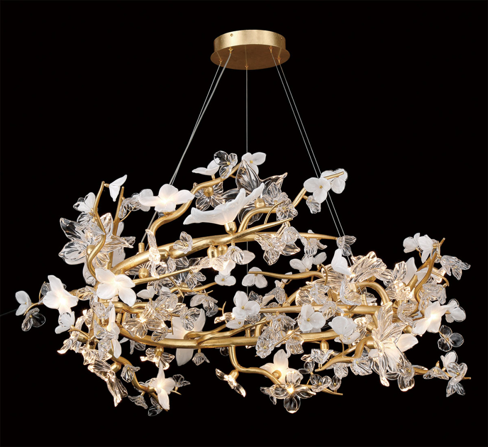 Fiori 48 Light LED Chandelier Gold Leaf
