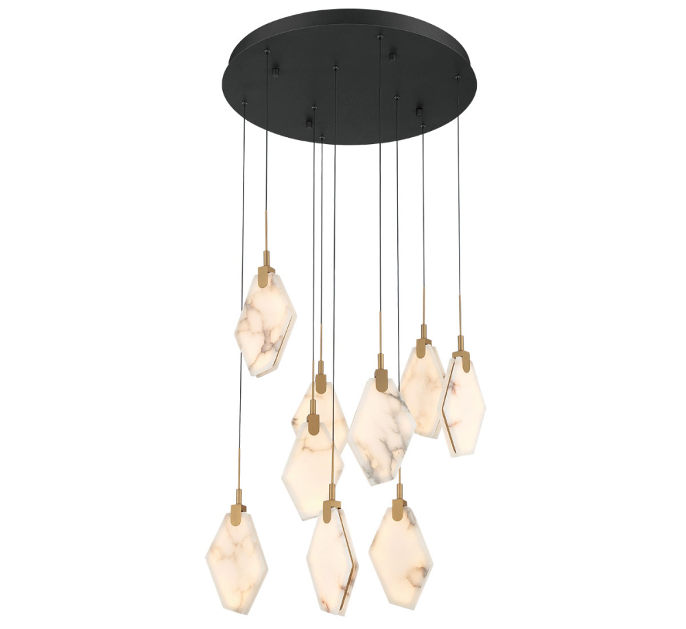 Kosmos 9 Light Round LED Chandelier Matte Black