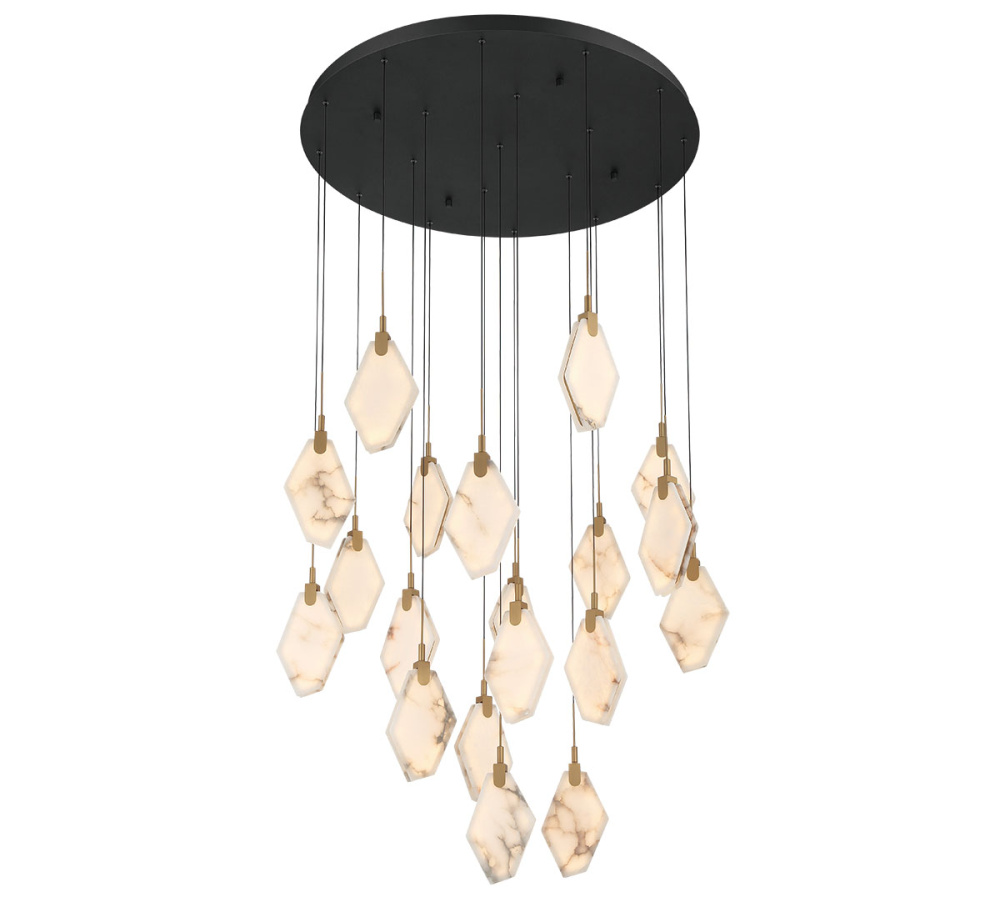 Kosmos 19 Light Round LED Chandelier Matte Black