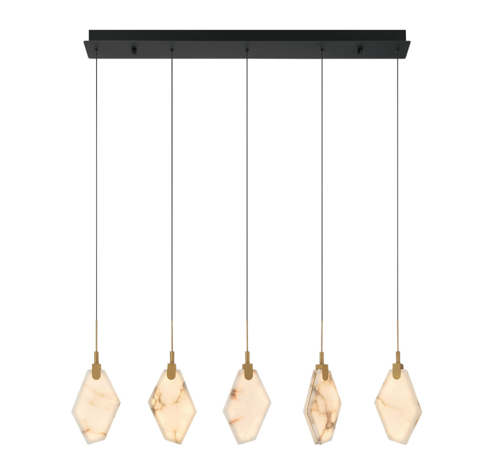 Kosmos 5 Light Linear LED Chandelier Matte Black