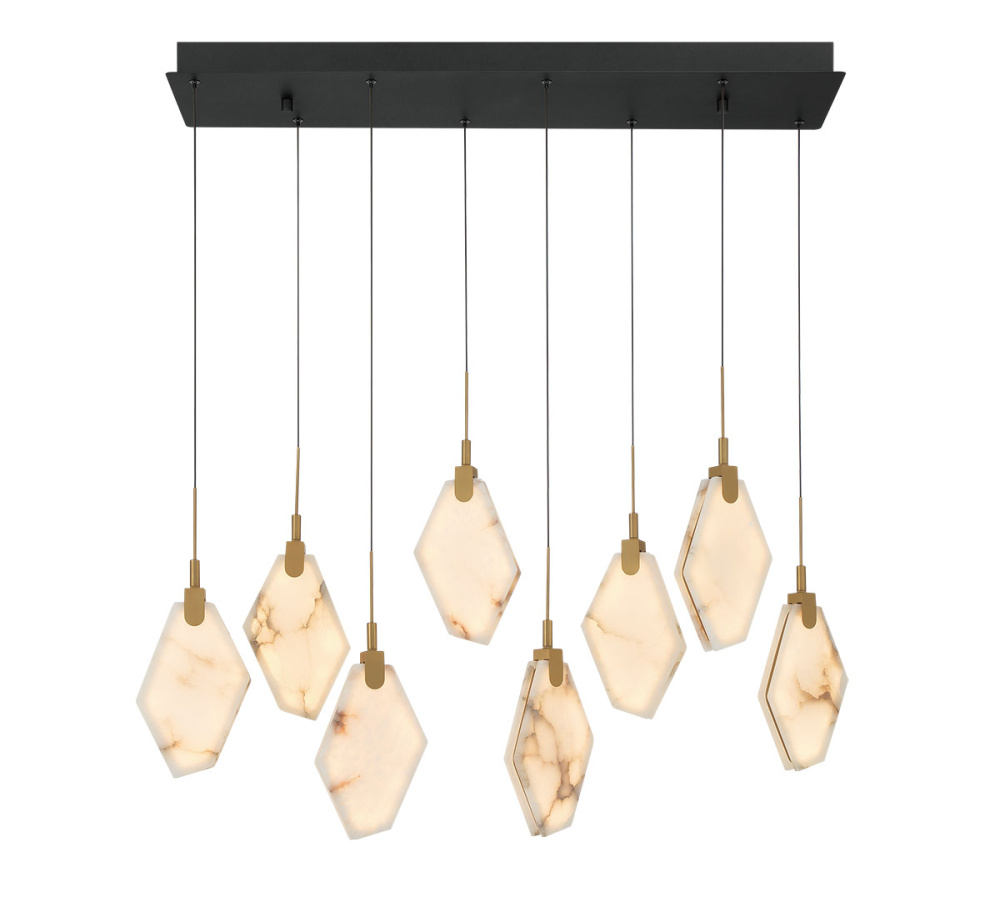 Kosmos 8 Light Rectangular LED Chandelier Matte Black