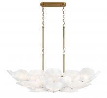 Lib & Co. US 12204-039 - Corato, 26 Light Island Chandelier, Brushed Brass with Translucent White Glass