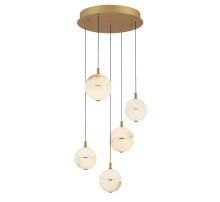 Lib & Co. US 12371-030 - Corfu 5 Light Round LED Chandelier Painted Antique Brass