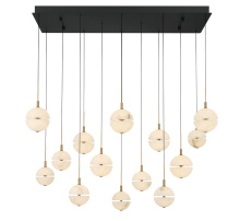 Lib & Co. US 12377-02 - Corfu 14 Light Rectangular LED Chandelier Matte Black