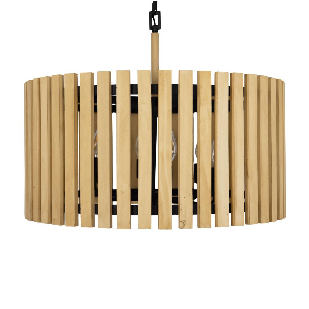 Suratto 6 Light   Pendant - Matte Black/Honey Blonde