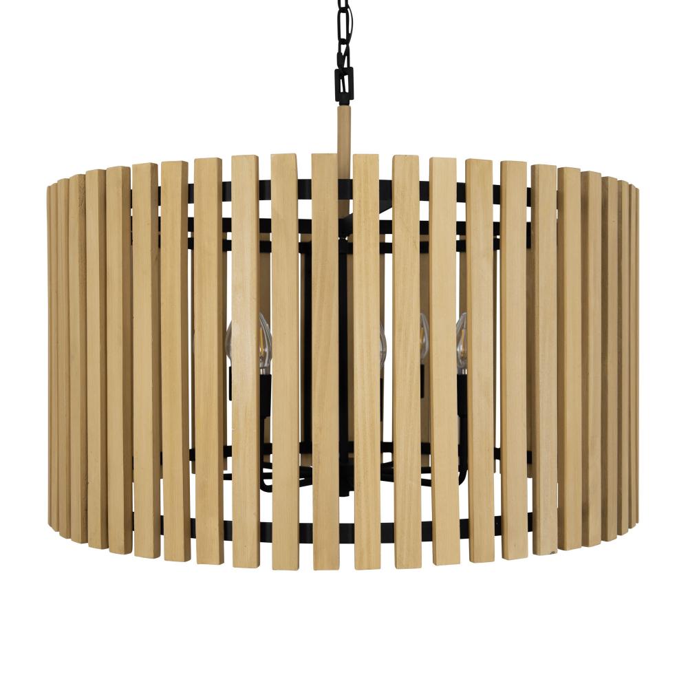 Suratto 8 Light   Pendant - Matte Black/Honey Blonde