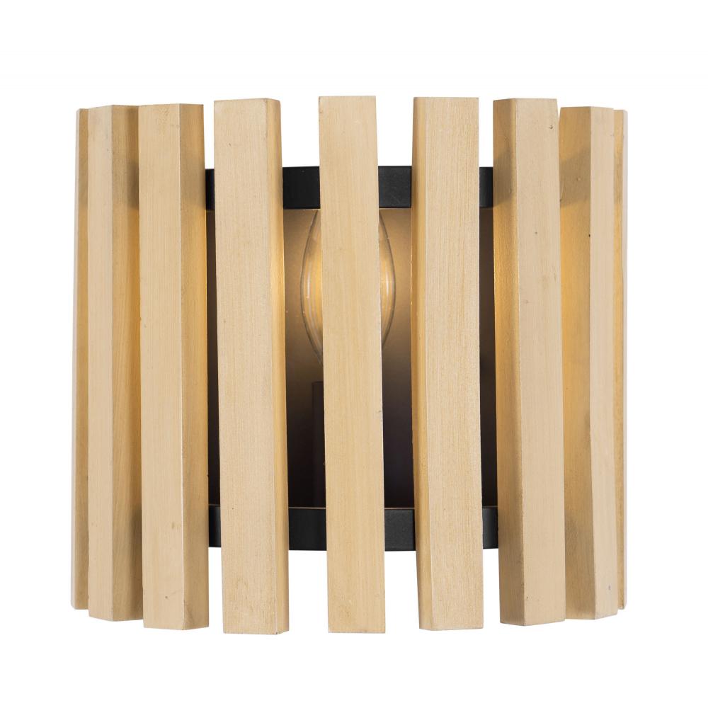 Suratto 1 Light   Sconce - Matte Black/Honey Blonde