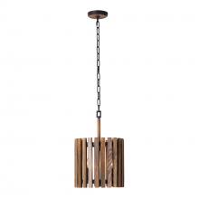Varaluz 387P02MBW - Suratto 2 Light   Pendant - Matte Black/Medium Walnut