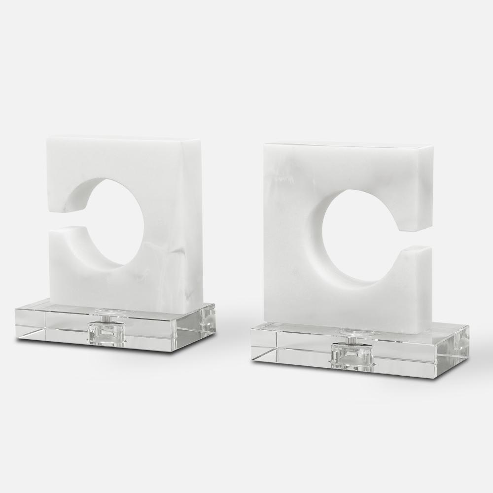 Uttermost Clarin White & Gray Bookends Set/2