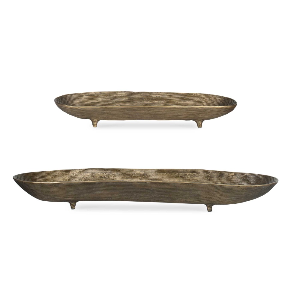 Uttermost Stratum Oval Brass Bowls Set/2