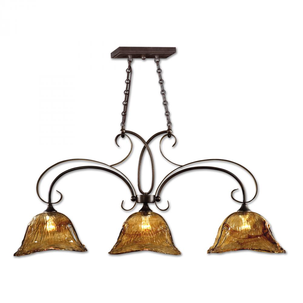Uttermost Vetraio 3 Light Bronze Kitchen Island Light