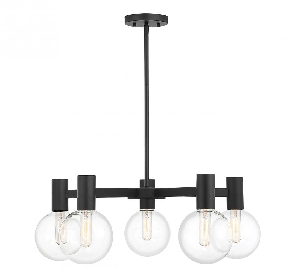 Wright 5-Light Chandelier in Matte Black