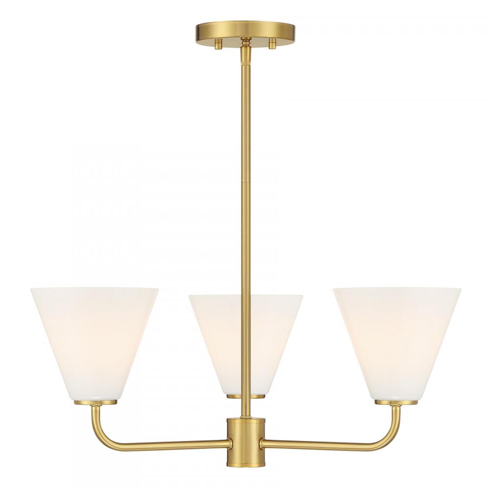 Blair 3-Light Chandelier in Warm Brass