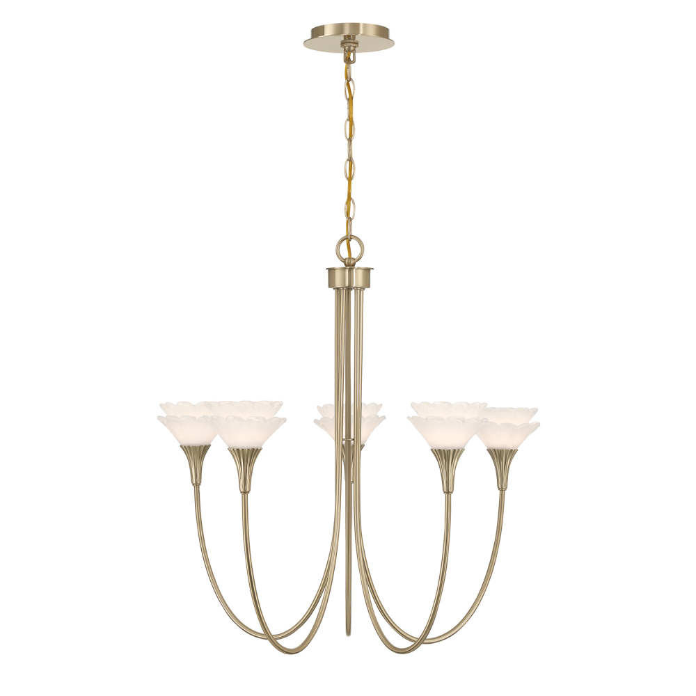 Florena 5-Light Chandelier in Noble Brass by Breegan Jane