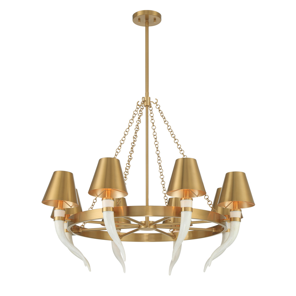 Hearne 8-Light Chandelier in Warm Brass by Dann Foley