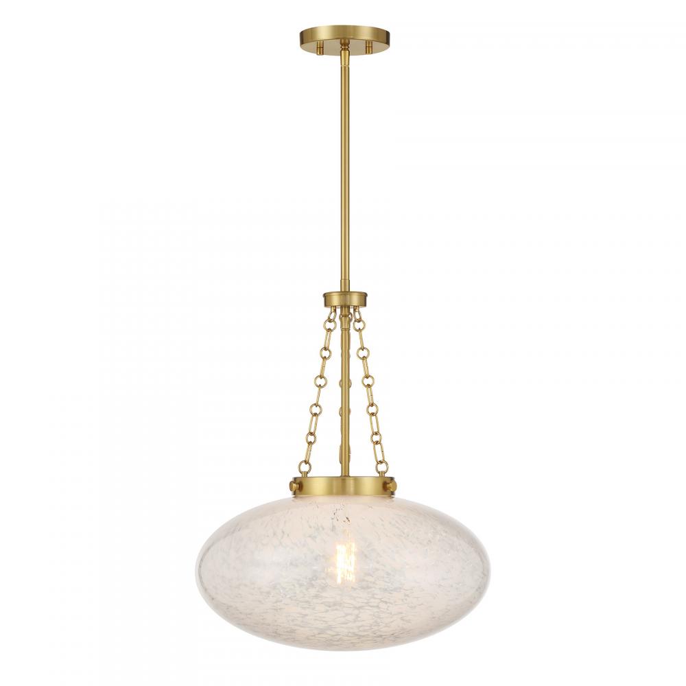 Willow 1-Light Pendant in Warm Brass