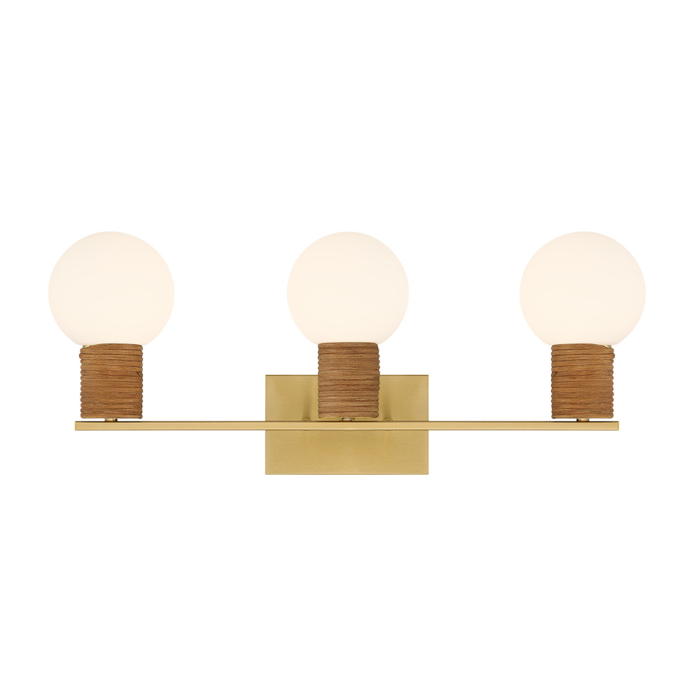 Jarrell 3-Light Bathroom Vanity Light in Warm Brass