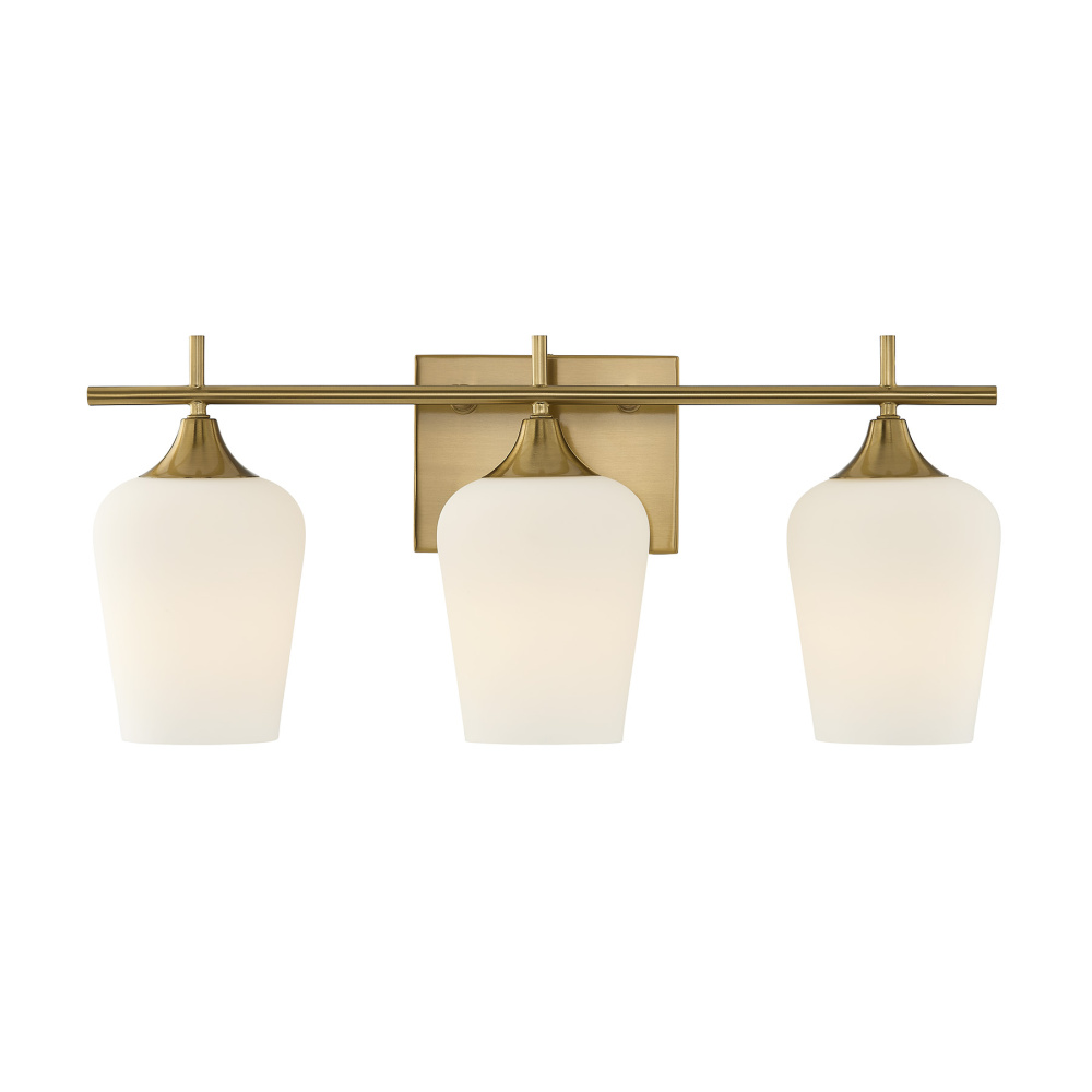 Octave 3-Light Bathroom Vanity Light in Warm Brass