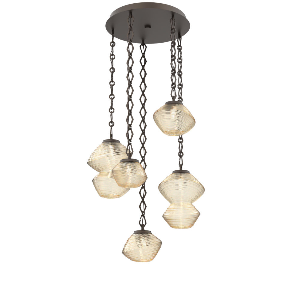 Mesa Round 5pc Multi-Pendant with Chain
