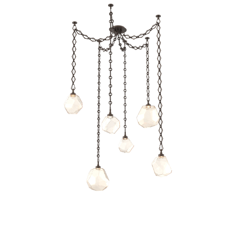 Gem Multi Light Pendant Multi Port Canopy Flat Bronze