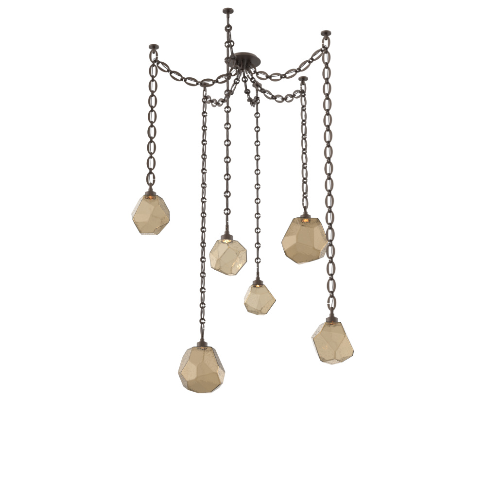 Gem Multi Light Pendant Multi Port Canopy Flat Bronze
