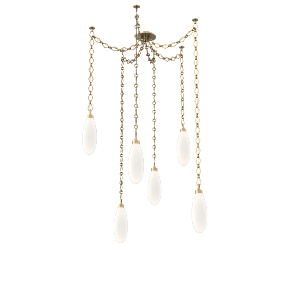 Fiori Multi Light Pendant Gilded Brass