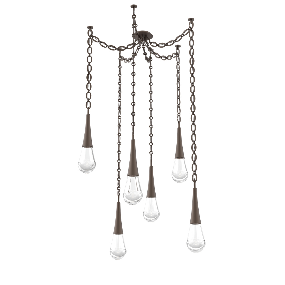 Raindrop Multi Light Pendant Flat Bronze