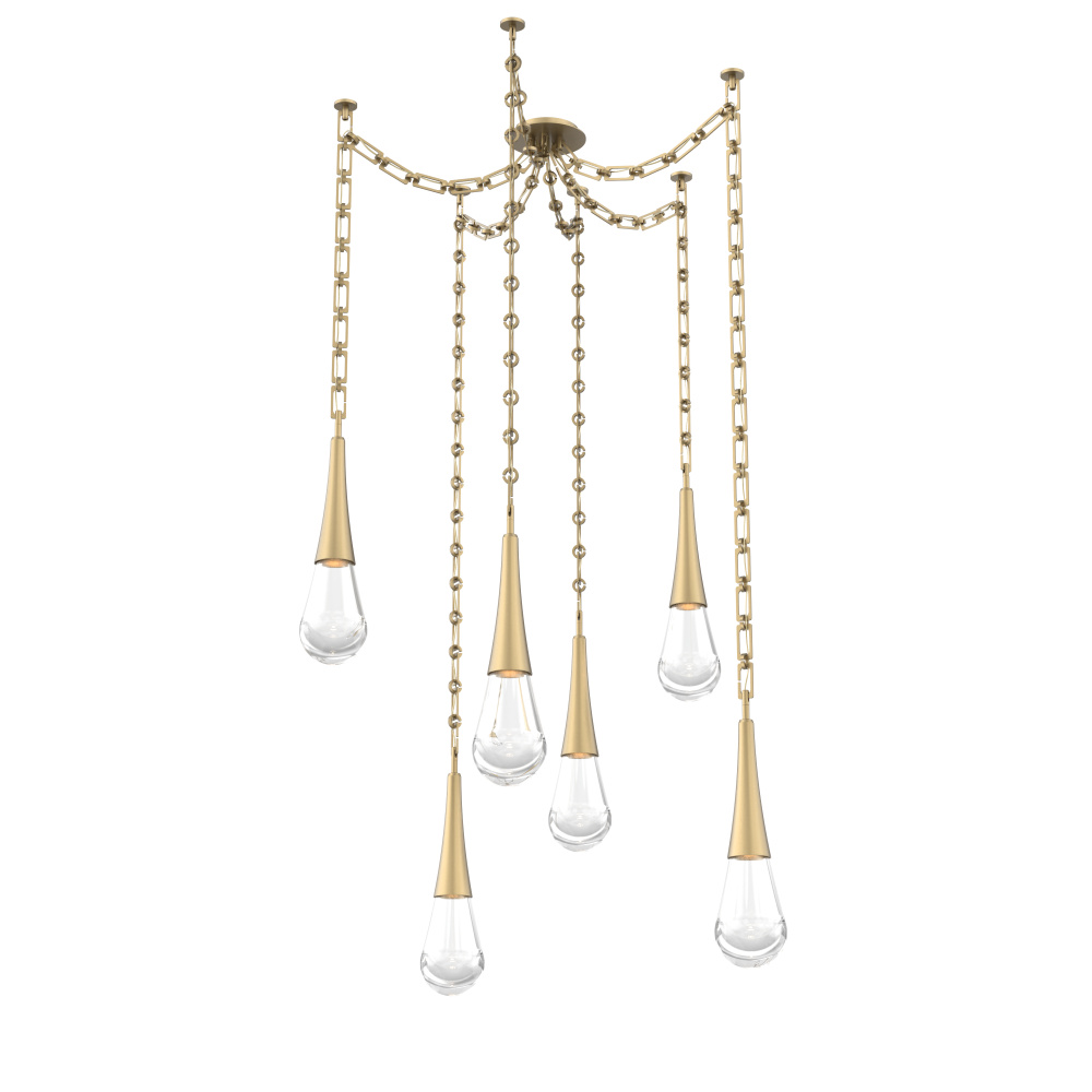 Raindrop Multi Light Pendant Gilded Brass