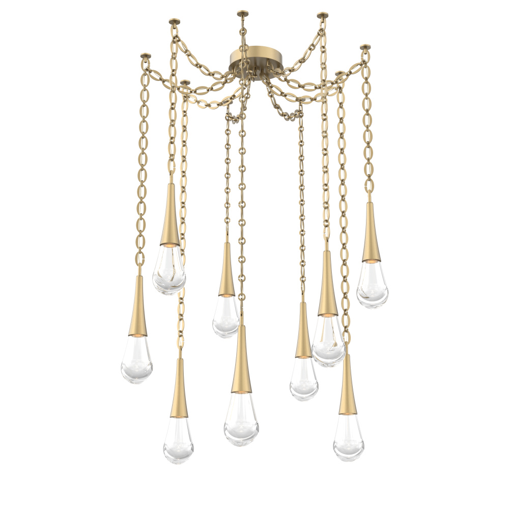Raindrop Multi Light Pendant Gilded Brass