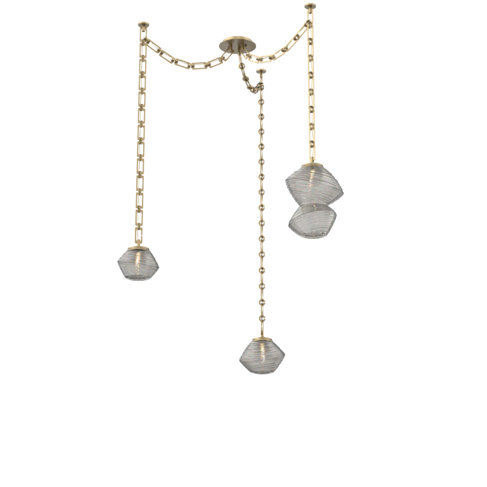Mesa Multi Light Pendant Gilded Brass